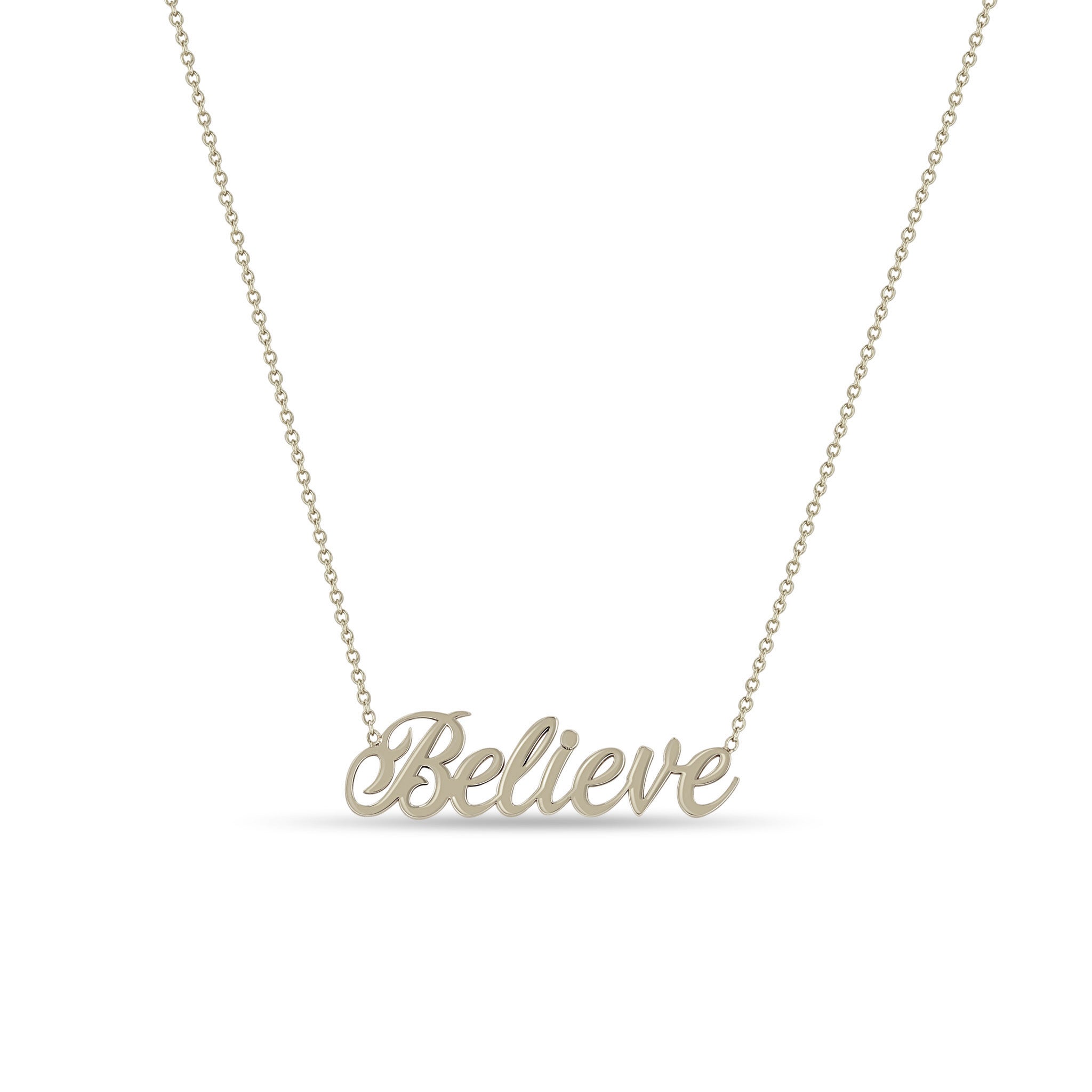 14K Gold Script Letter Believe Necklace - Inspirational Jewelry for Women, Gift for Her, Faith-Based Necklace - Perfect for Daily Wear, Special Occasions & Spiritual Encouragement