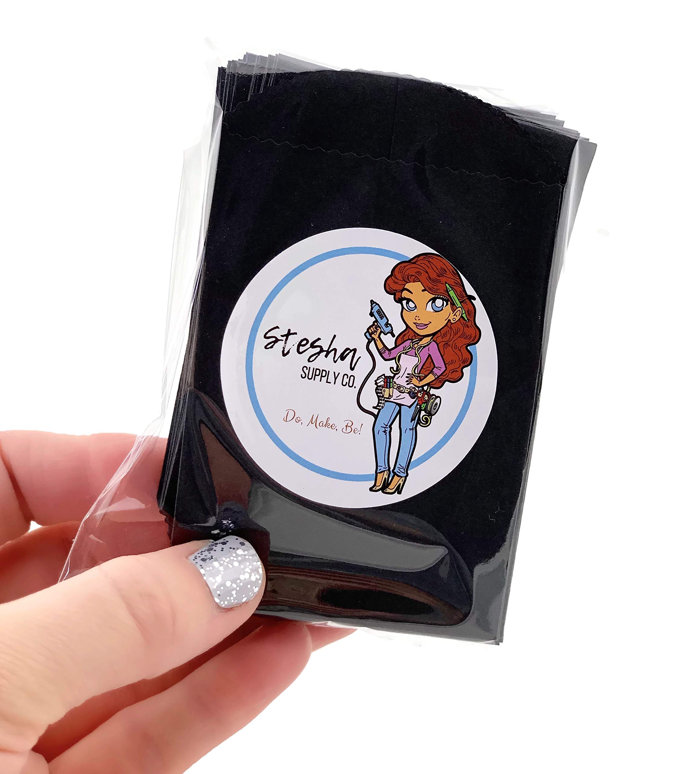 50 Mini Black Paper Bags 4x2.5 Inches - Small Party Favor Bags for Wedding, Baby Shower & Birthday - DIY Craft Supplies for Gift Wrapping, Candy Treats & Small Gifts
