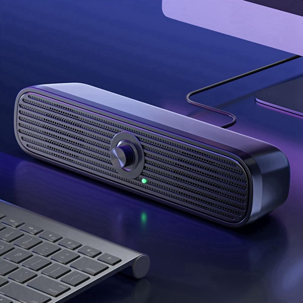 Mwwvzefl Computer Speakers with Subwoofer, USB Powered Mini Desktop Speakers, Compact Sound System for Home Office, Gaming, and Music Streaming