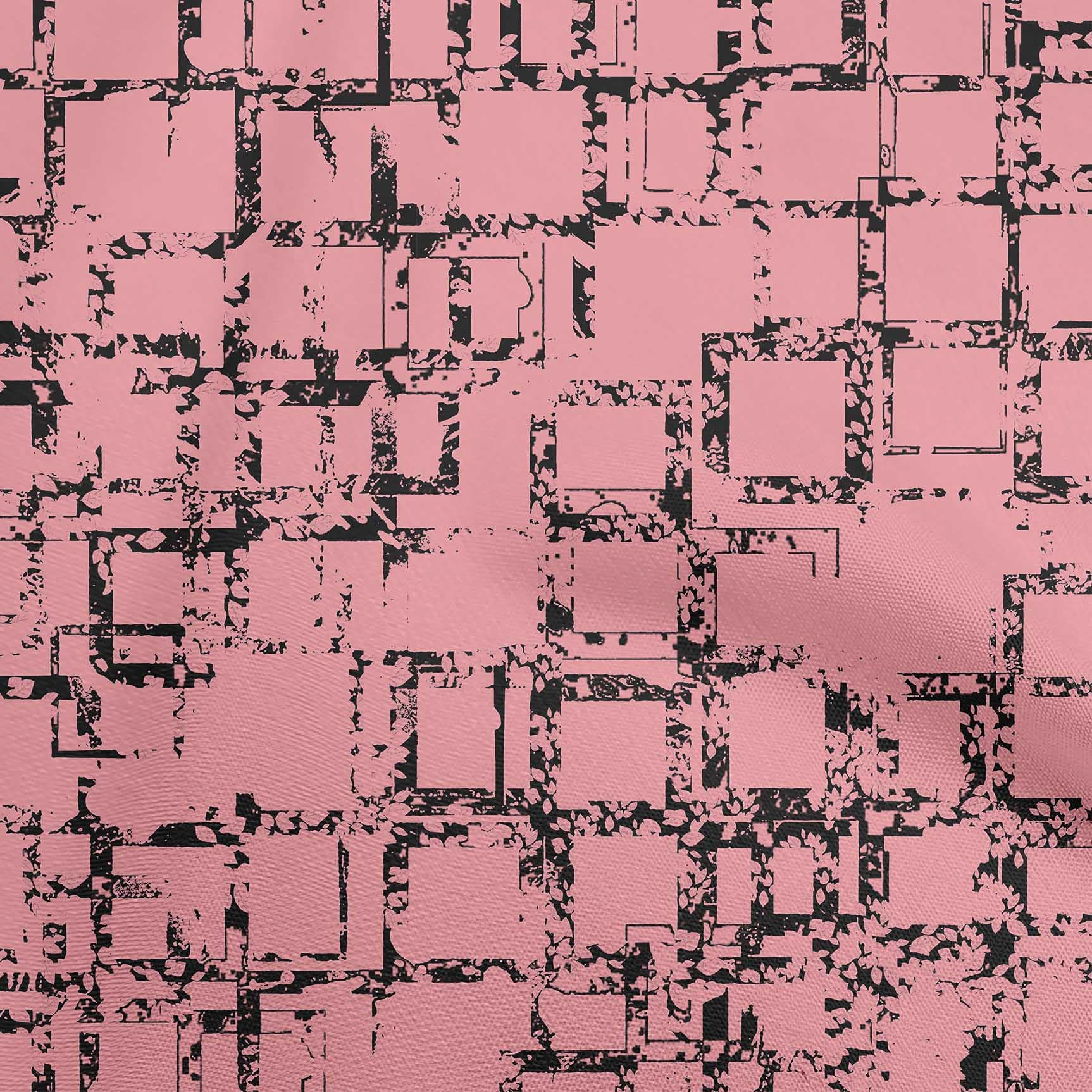oneOone Rayon Medium Pink Geometric Print Fabric by The Yard - 56 Inch Wide Dress Material for DIY Fashion & Home Decor Projects