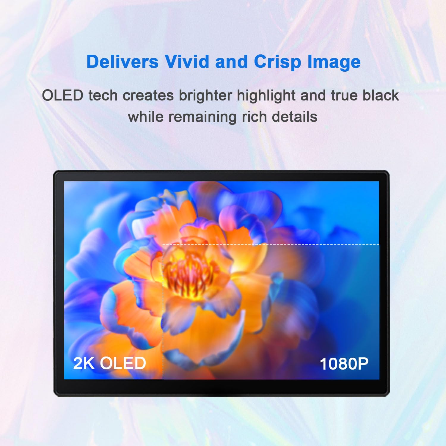 10.5 Inch Touchscreen Monitor for Raspberry Pi 5/4B/3B - 2560×1600 2K OLED Display with HDMI Port - Compatible with Jetson Nano & Windows - Perfect for DIY Projects, Gaming, and Portable Workstations
