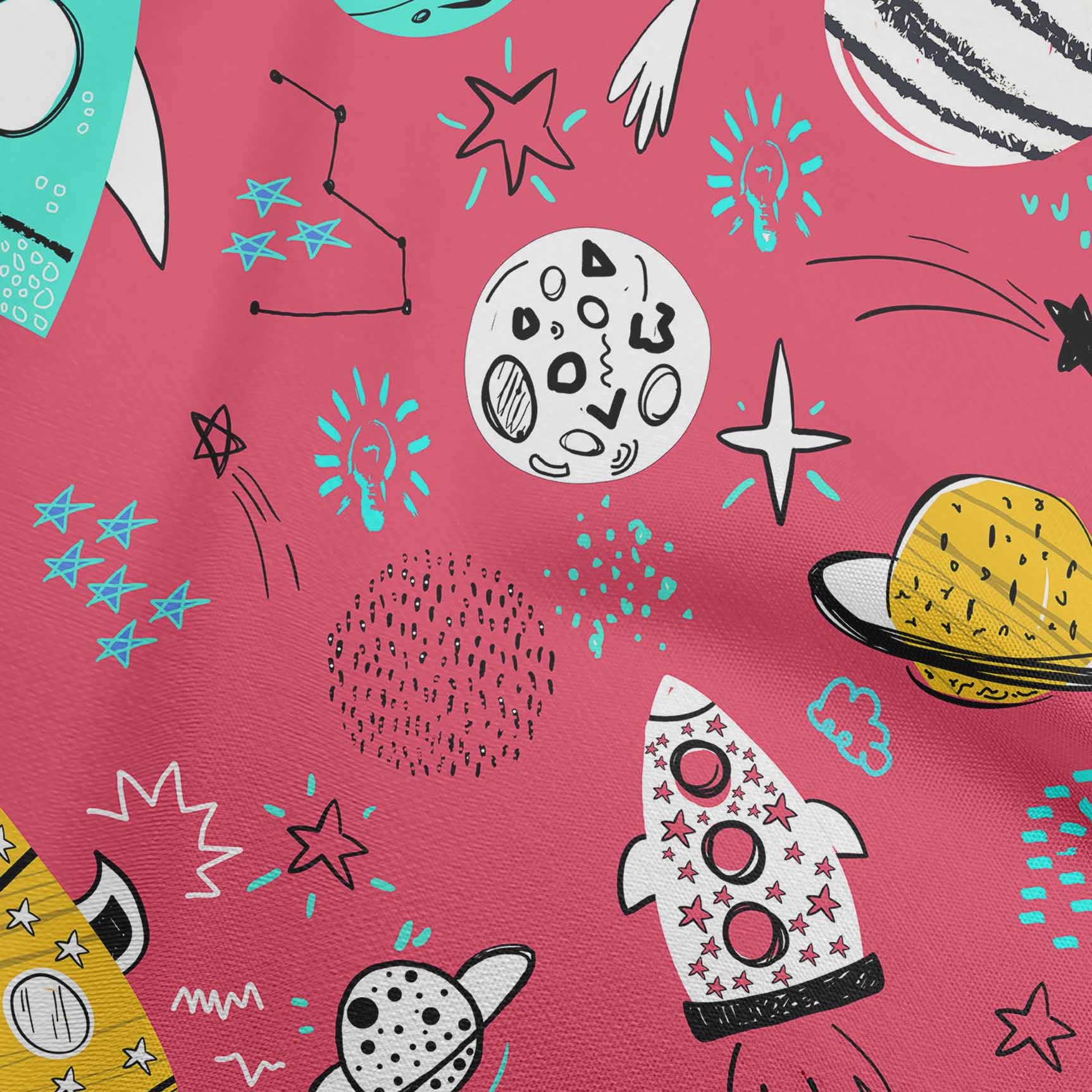 oneOone Cotton Poplin Twill Pink Galaxy Print Fabric by The Yard - 56 Inch Wide Dress Material for DIY Fashion, Quilting & Home Decor Projects