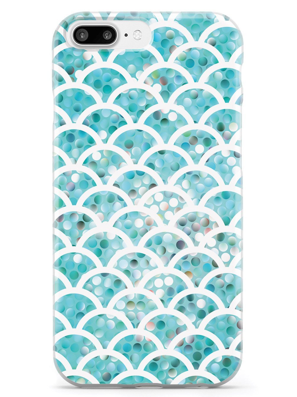 Inspired Cases - Premium 3D Textured Protective Phone Case for Apple iPhone 8 Plus | Mermaid Scales Design in Teal | Shockproof & Scratch-Resistant | Perfect for Everyday Use, Travel & Outdoor Activities