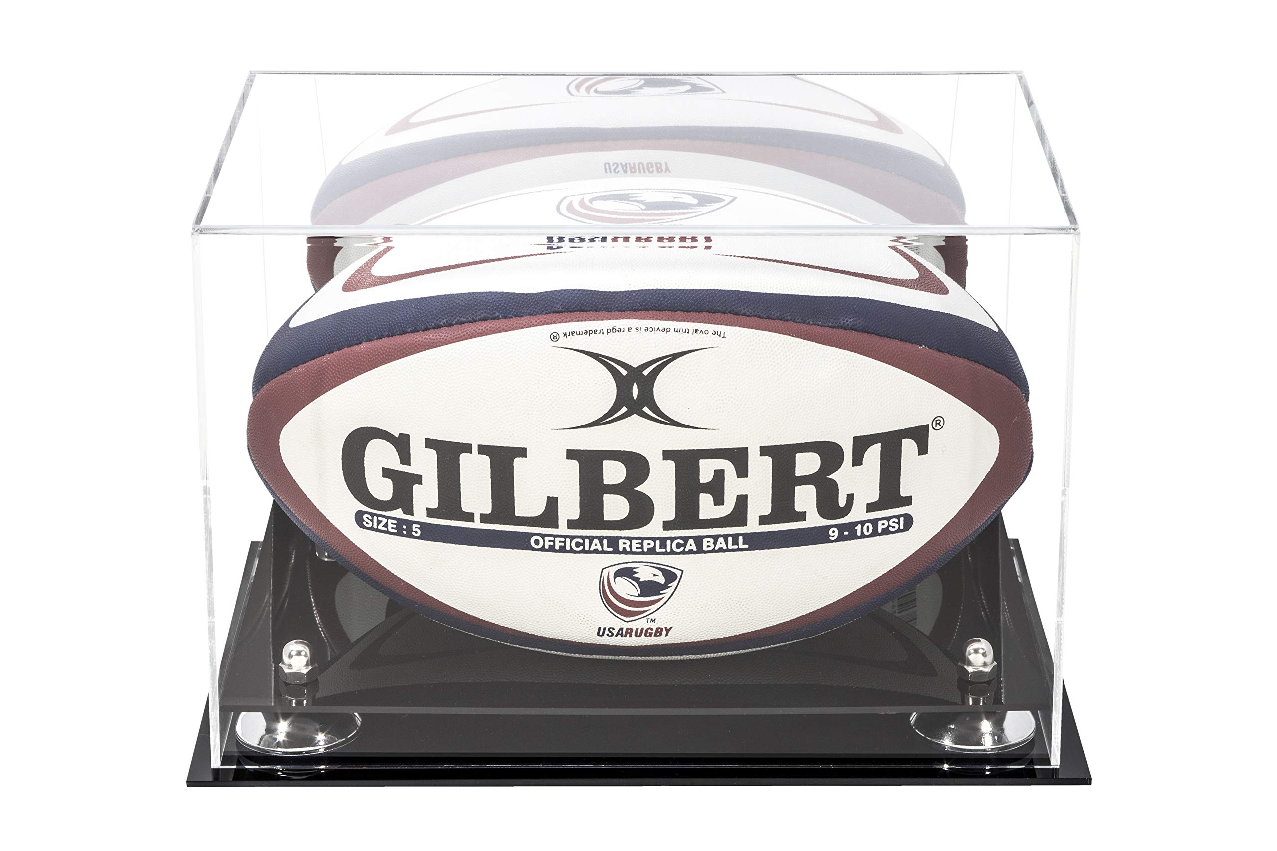 Premium Acrylic Rugby Ball Display Case - Clear Protective Showcase for Collectibles & Trophies - Perfect for Sports Memorabilia, Awards, and Home Decor