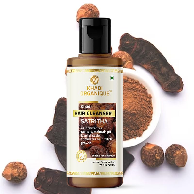 Khadi Organique Satritha Hair Shampoo & Cleanser - 2 Pack | Natural Ayurvedic Hair Care for Dry & Damaged Hair | Perfect for Daily Use & Hair Repair Treatments