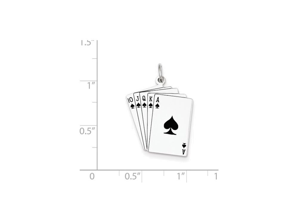 Sterling Silver Playing Cards Charm Pendant - Elegant Jewelry Gift for Card Game Lovers - Perfect for Necklaces, Bracelets & Gifts