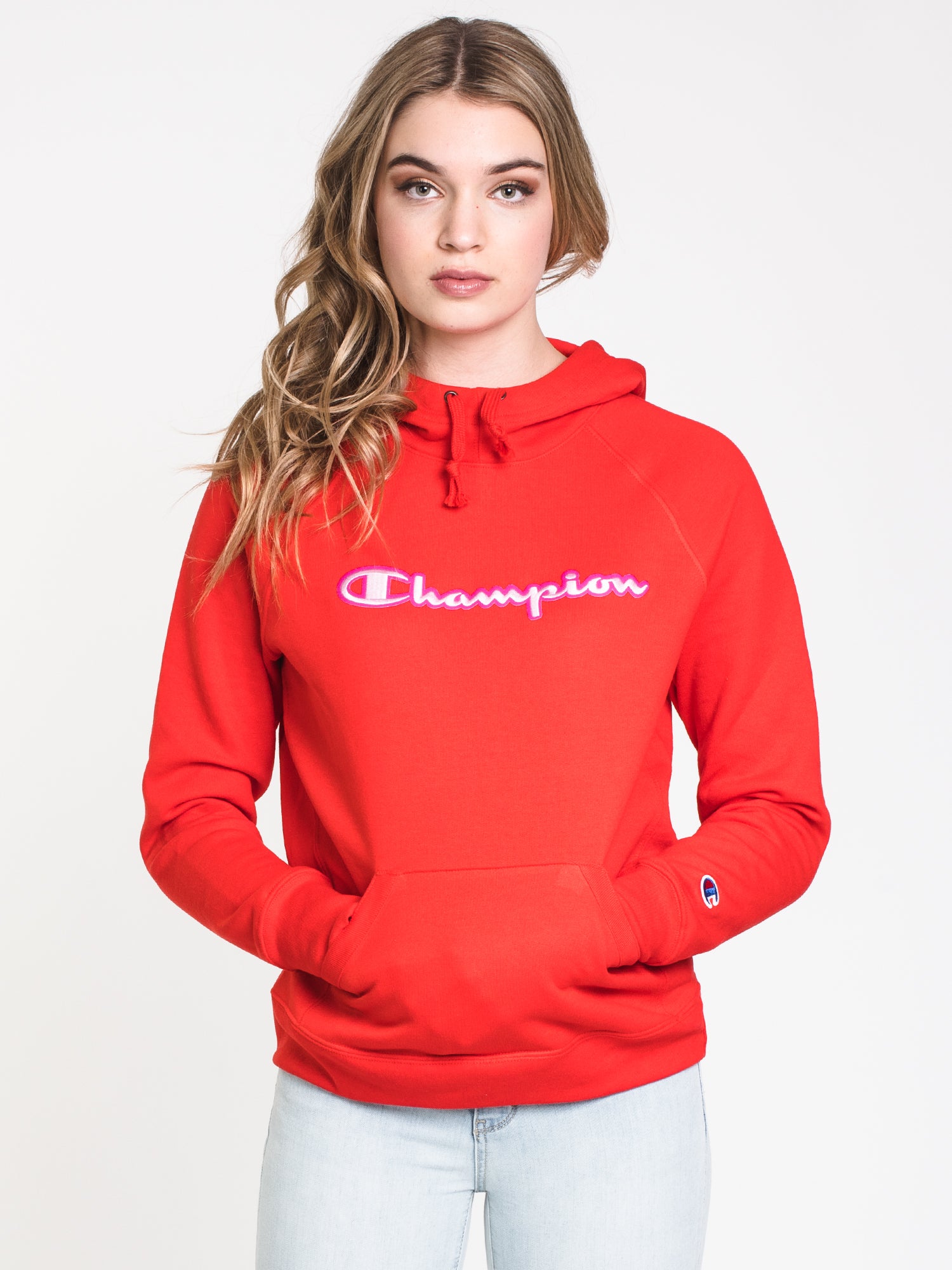 Champion Powerblend Script Pullover Hoodie - Soft & Comfortable Sweatshirt for Men & Women - Perfect for Casual Wear, Gym, and Outdoor Activities