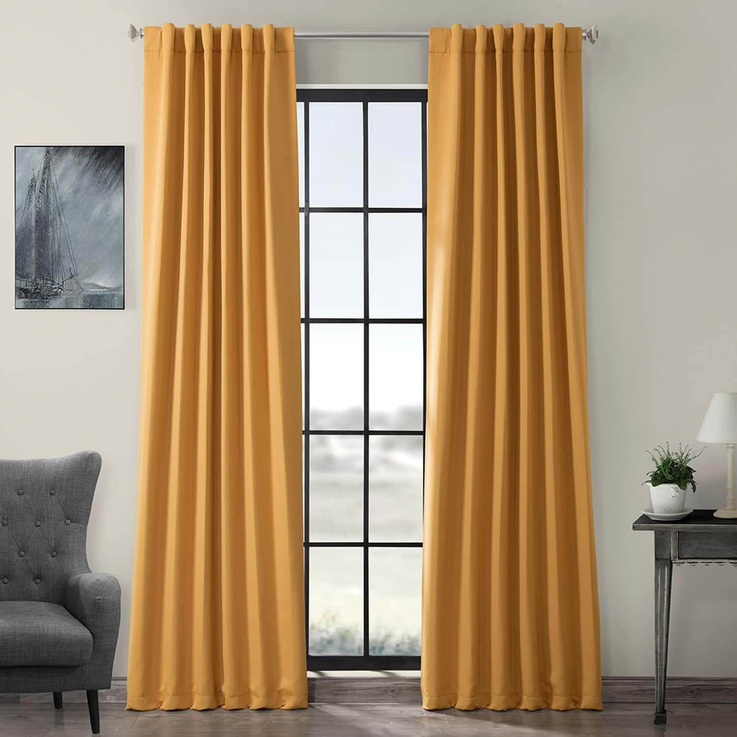 Blackout Curtains for Bedroom - Marigold Room Darkening Window Drapes for Better Sleep & Privacy - Perfect for Nursery, Home Theater, and Shift Workers