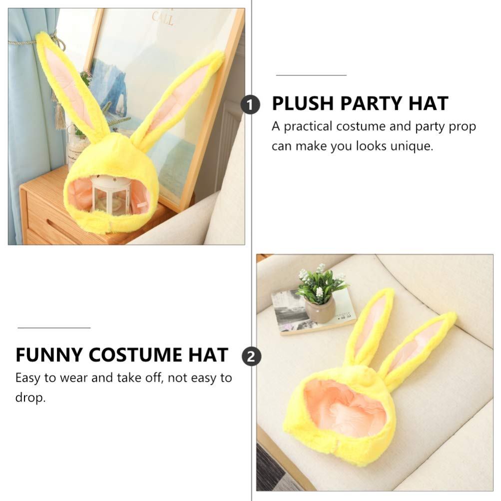 Funny Easter Bunny Hat with Rabbit Ears Headband - Novelty Carnival Party Costume Accessory for Adults & Cosplay (Yellow) | Perfect for Easter Celebrations, Halloween Costumes, Themed Parties & Funny Photo Props