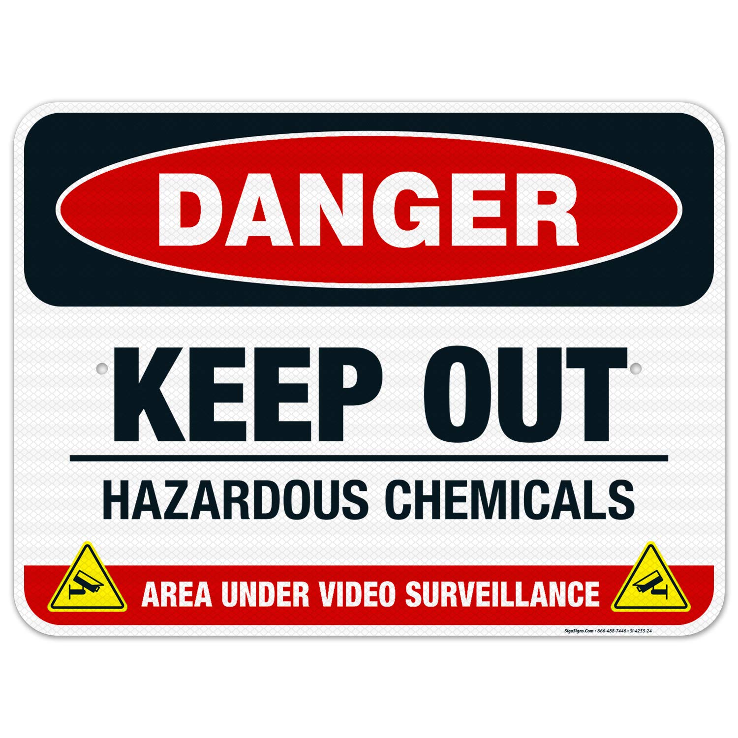 OSHA Danger Sign - Keep Out Hazardous Chemicals Warning Sign | 18x24 Inches Reflective Aluminum | 3M EGP .080 Thick | Fade Resistant for Indoor & Outdoor Use | Made in USA | Ideal for Chemical Storage Areas, Laboratories & Industrial Facilities