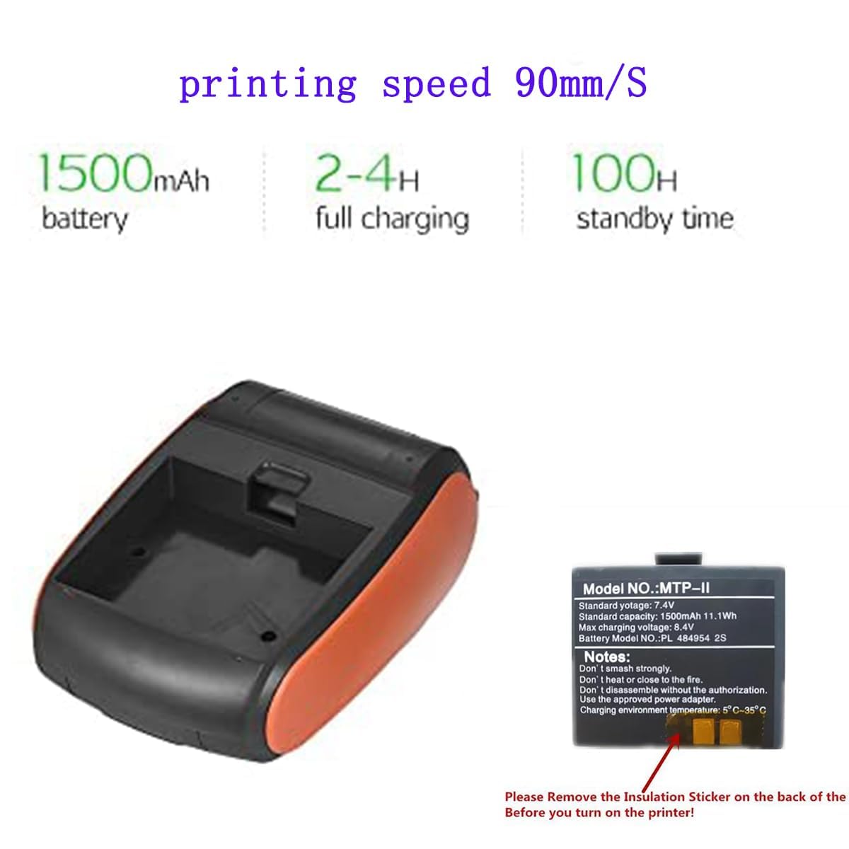 58mm Bluetooth Thermal Receipt Printer - Wireless Portable Mini Pocket POS Printer for Small Business | Compatible with Android, Windows, Linux (Not for iOS/Mac/iPad) | Blue | Ideal for Retail Stores, Food Trucks & Mobile Businesses