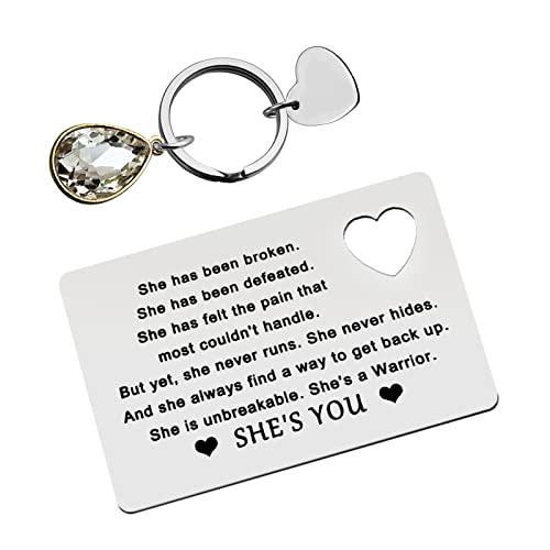 Cancer Survivor Keychain - Inspirational Engraved Metal Wallet Insert Card - Encouragement & Recovery Gift for Friends, Sobriety & Sympathy Gift - Perfect for Birthdays, Anniversaries & Daily Motivation