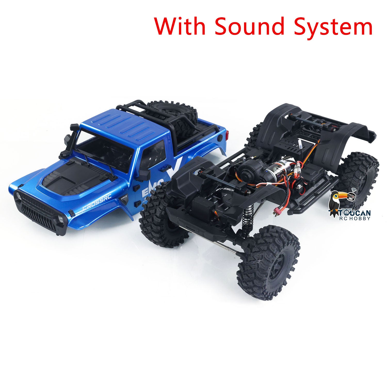 1/8 Scale CROSS RC EMOX 4WD Off-Road RC Crawler Truck with Light & Sound, 2-Speed Transmission - Ready-to-Run Hobby Grade Remote Control Car for Rock Crawling, Trail Adventures & Backyard Driving