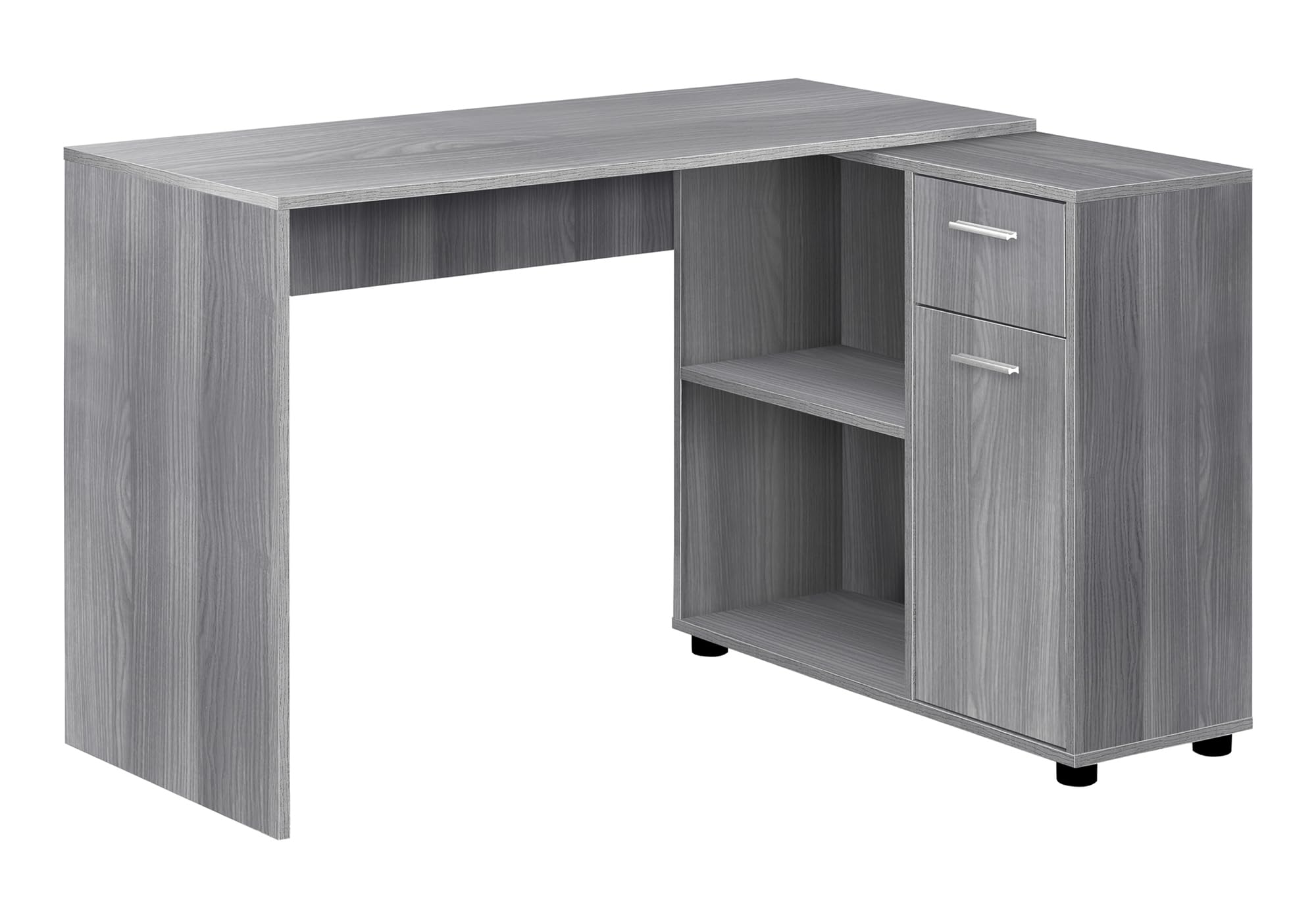 Monarch Specialties L-Shaped Computer Desk with Storage Shelves & Cabinet - 46