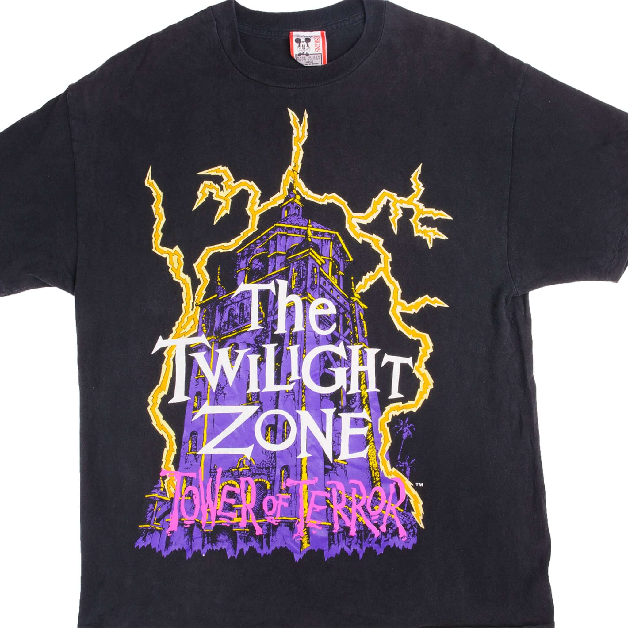Vintage Disney The Twilight Zone Tower of Terror 90s Retro T-Shirt - Large Size - Made in USA - Perfect for Theme Park Fans & Horror Movie Lovers