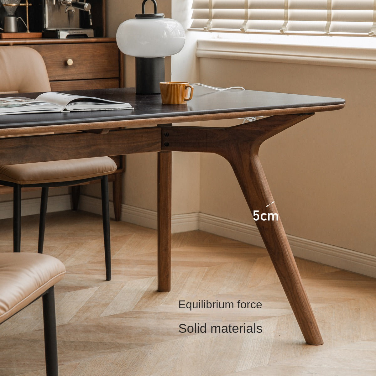Premium Black Walnut Solid Wood Live Edge Rock Slab Dining Table - Rustic Farmhouse Style for Dining Room, Kitchen, or Outdoor Patio
