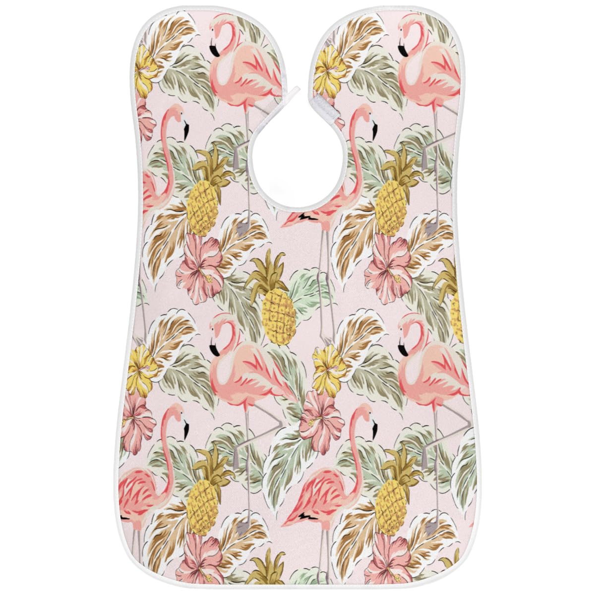 Tropical Flamingo Pineapple Hibiscus Beard Bib for Men - Non-Stick Shaving Apron with Suction Cups, Hair Catcher Grooming Cape - Perfect Gift for Husband & Dad - Ideal for Home Barbering & Beard Care
