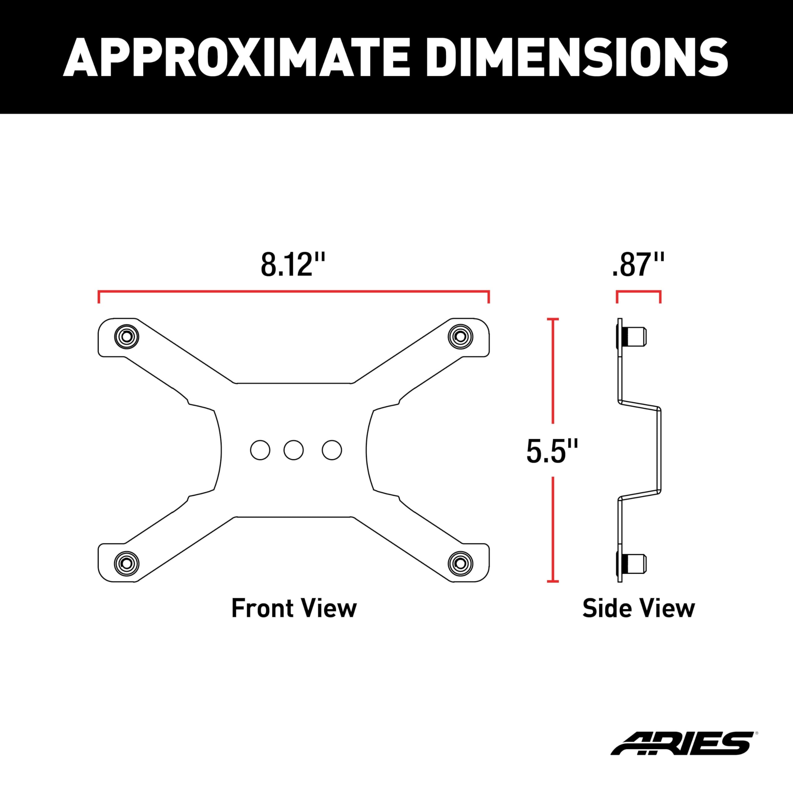 ARIES 55-0000 Black Jeep Bumper License Plate Bracket - Heavy Duty Front Mounting Bracket for Jeep Wrangler & Gladiator - Perfect for Off-Road & Street Legal Compliance