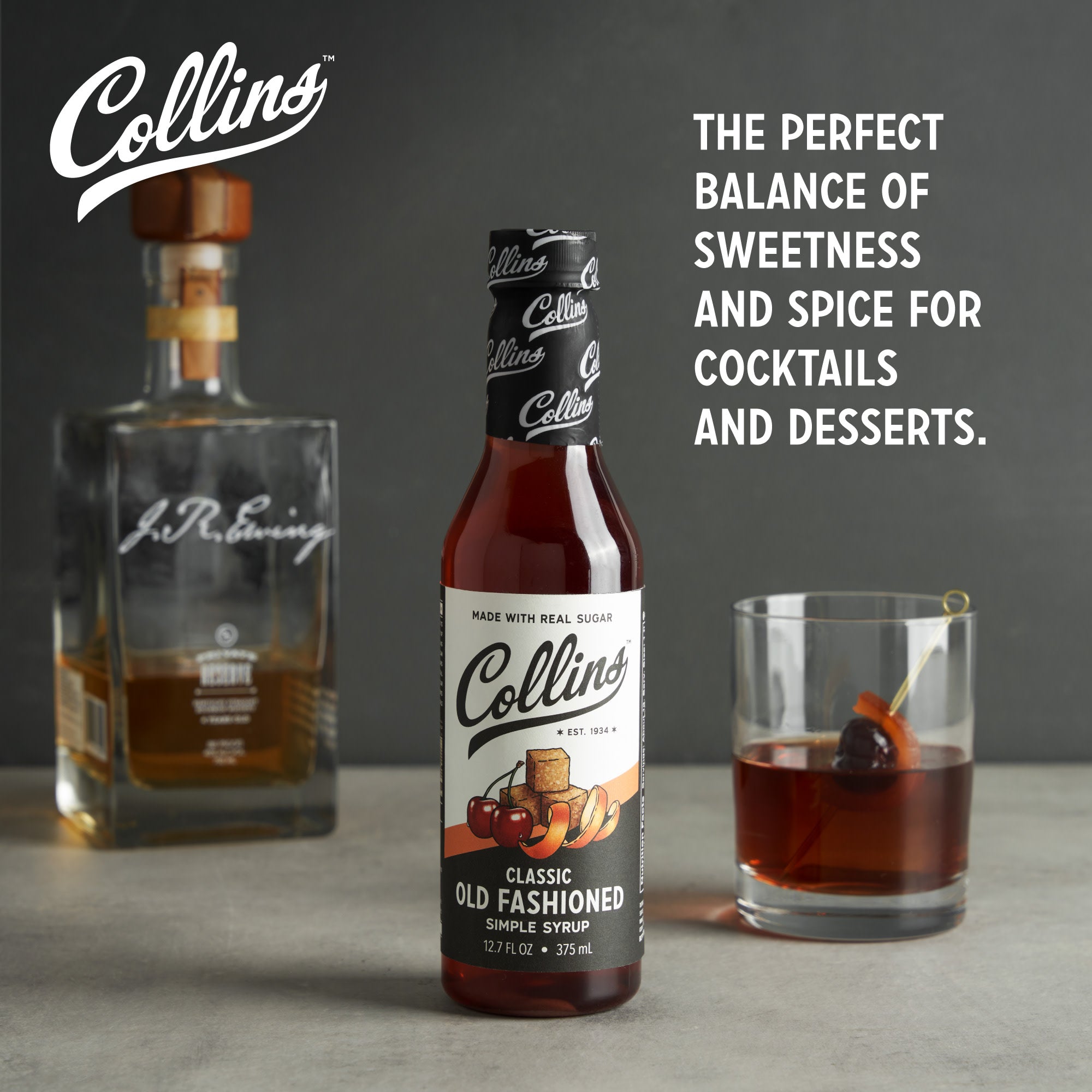 Classic Old Fashioned Simple Syrup - 12.7 oz Bottle | Perfect for Cocktails, Mocktails & Baking | Premium Bar Mixer for Whiskey, Bourbon & Homemade Drinks