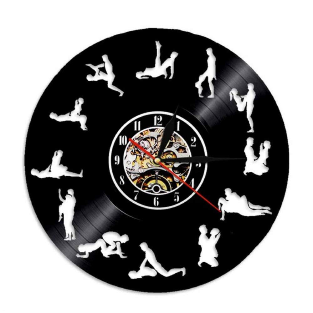 Handmade Vinyl Record Wall Clock - Unique Bedroom Decor for Couples, 12 Inch Black - Perfect for Nursery & Romantic Spaces