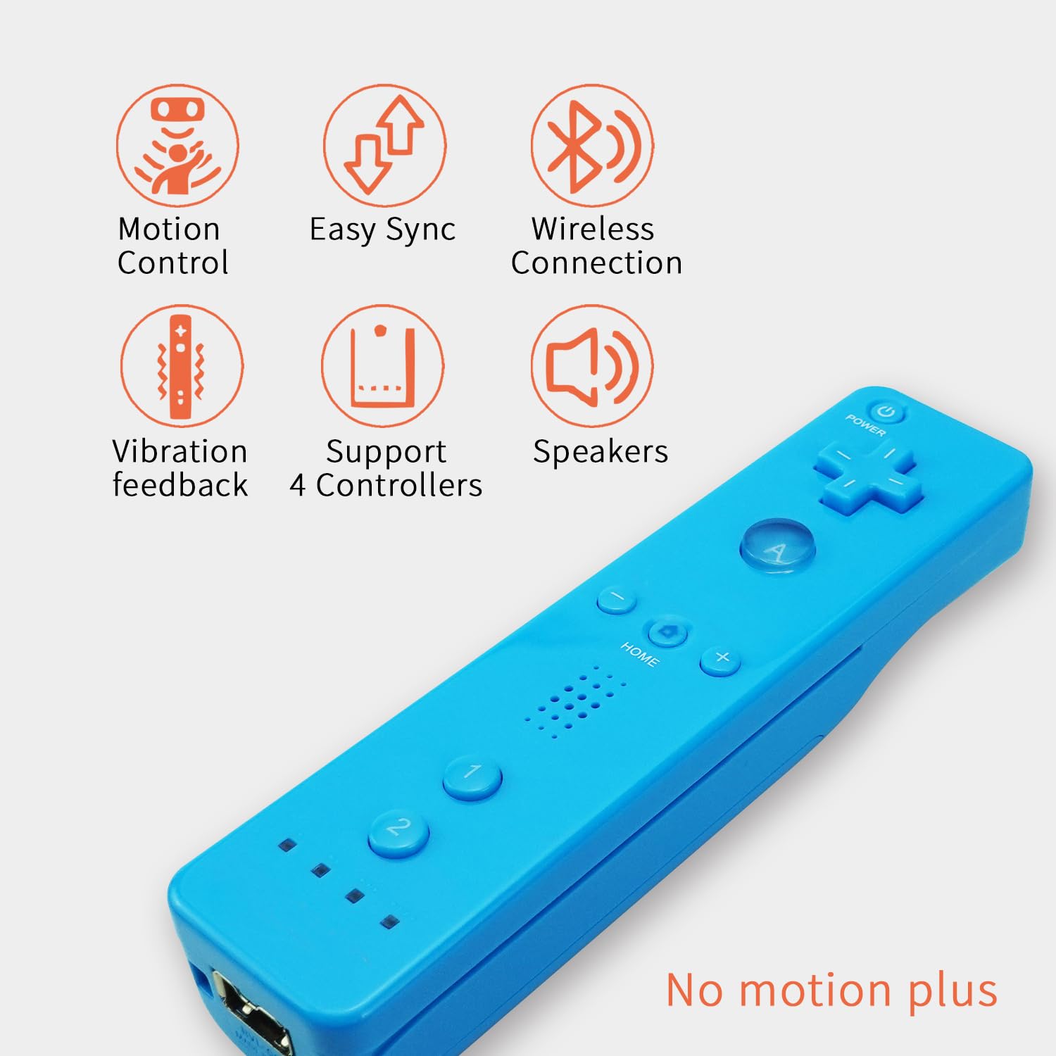 QUMOX Wireless Remote Controller and Nunchuk Joystick for Nintendo Wii & Wii U - Blue | Gaming Accessories for Family Fun & Party Games