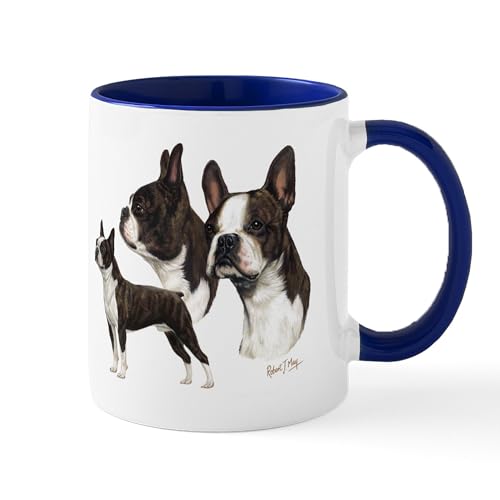 White/Navy Inside - Boston Terrier Mug