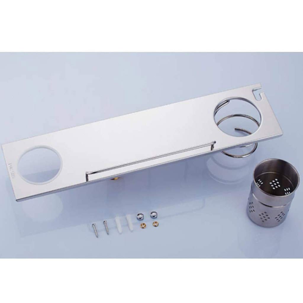 Multifunctional Wall Mounted Bathroom Shelf - Hair Dryer Holder & Storage Organizer (35cm) - Perfect for Small Bathrooms, Showers & Vanity Organization