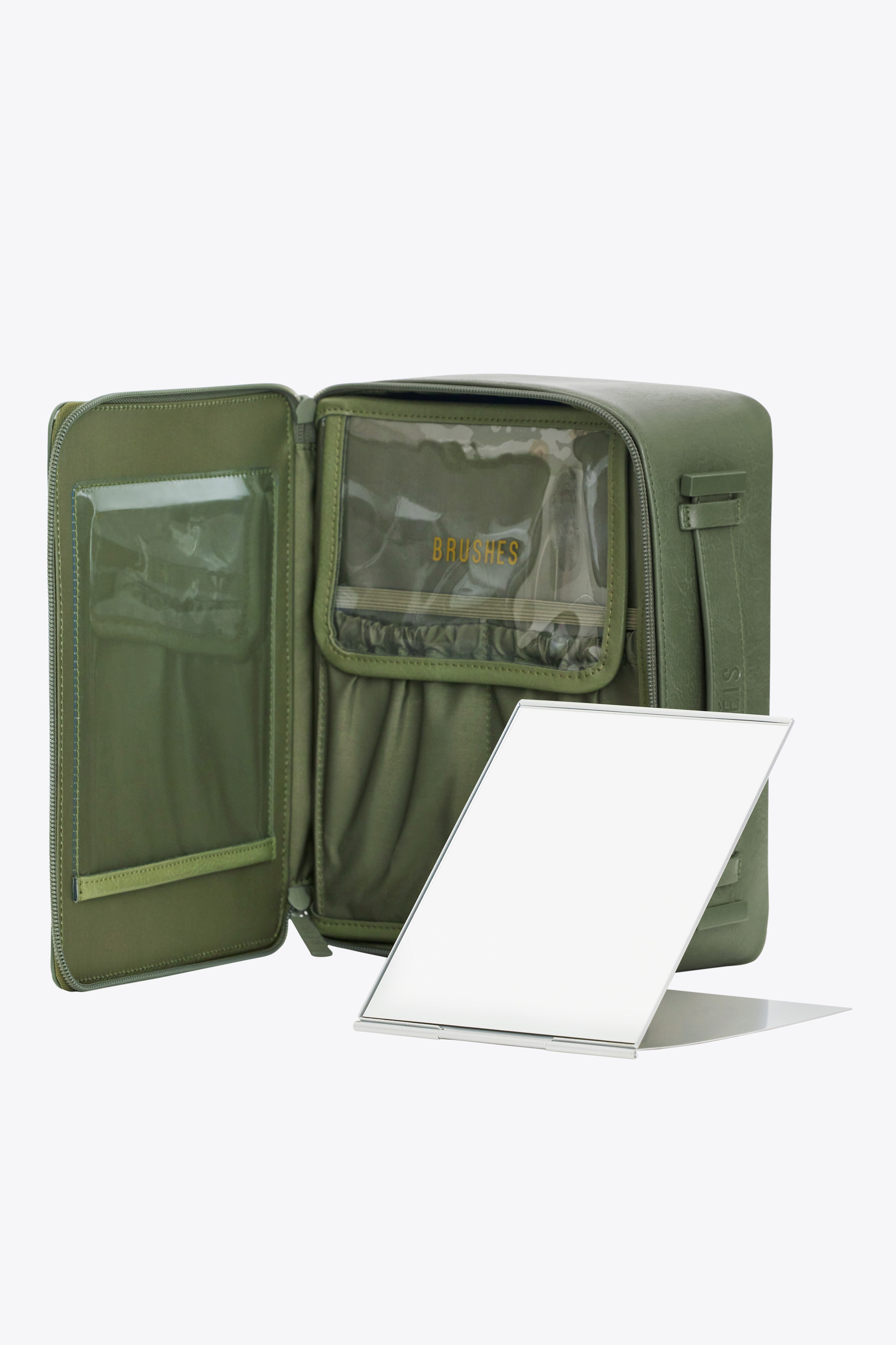 Premium Olive Green Cosmetic Makeup Travel Organizer Case - Perfect for Travel, Home Storage & On-the-Go Beauty Essentials