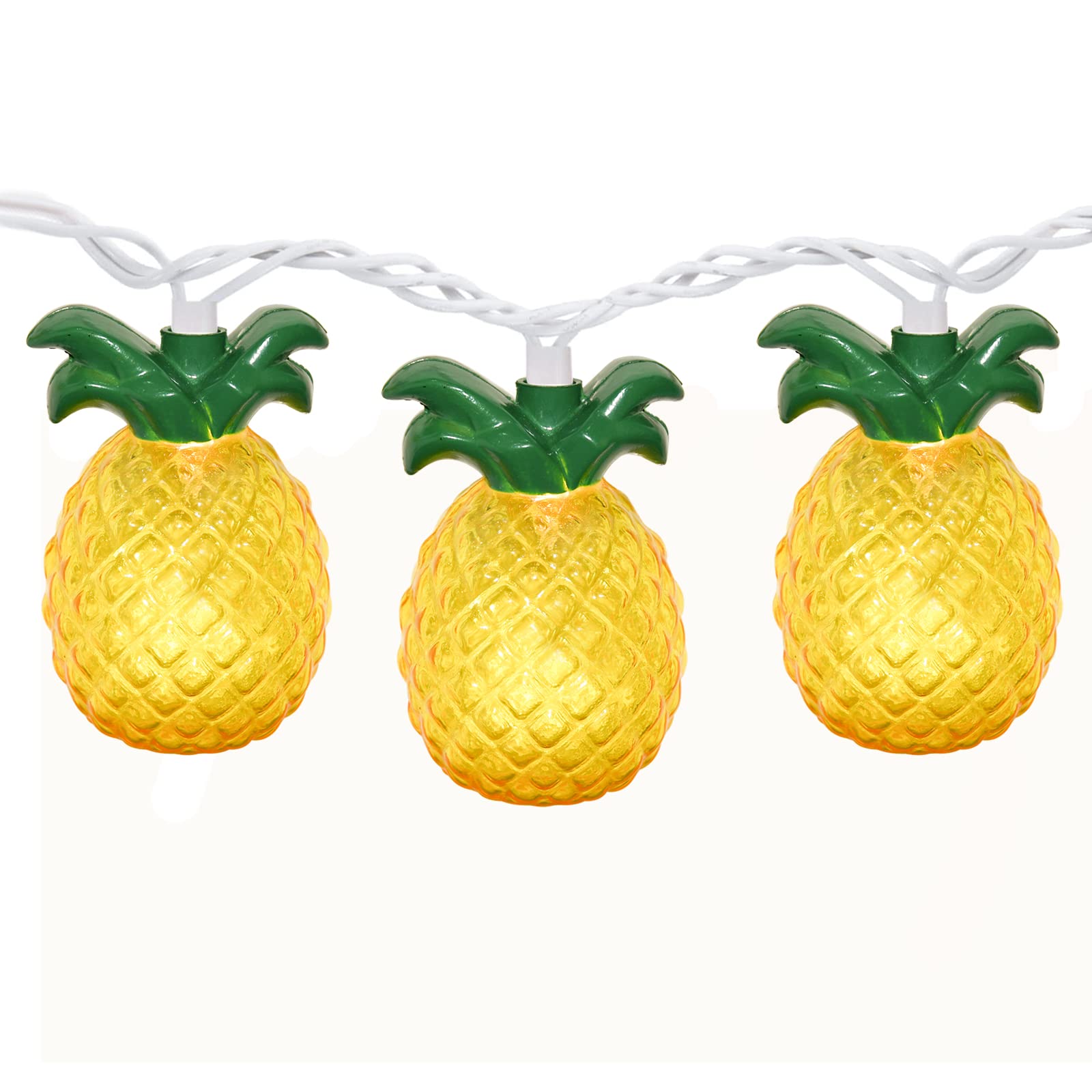 GOOTHY 8.5Ft Pineapple String Lights - 10 LED Outdoor Tropical Party Lights for Summer, Beach, Hawaiian Wedding & Camping Decor | Perfect for Patio, Backyard, Bars, and Home Decorations