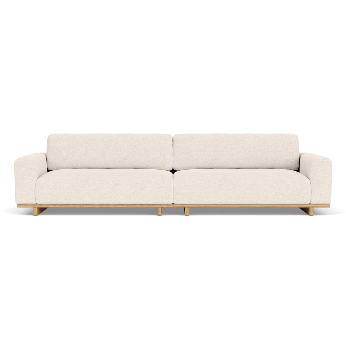 Aya Boucle 4-Seater Sofa - Modern Upholstered Sectional Couch for Living Room, Lounge & Office - Soft Fabric Comfortable Seating for Home Decor