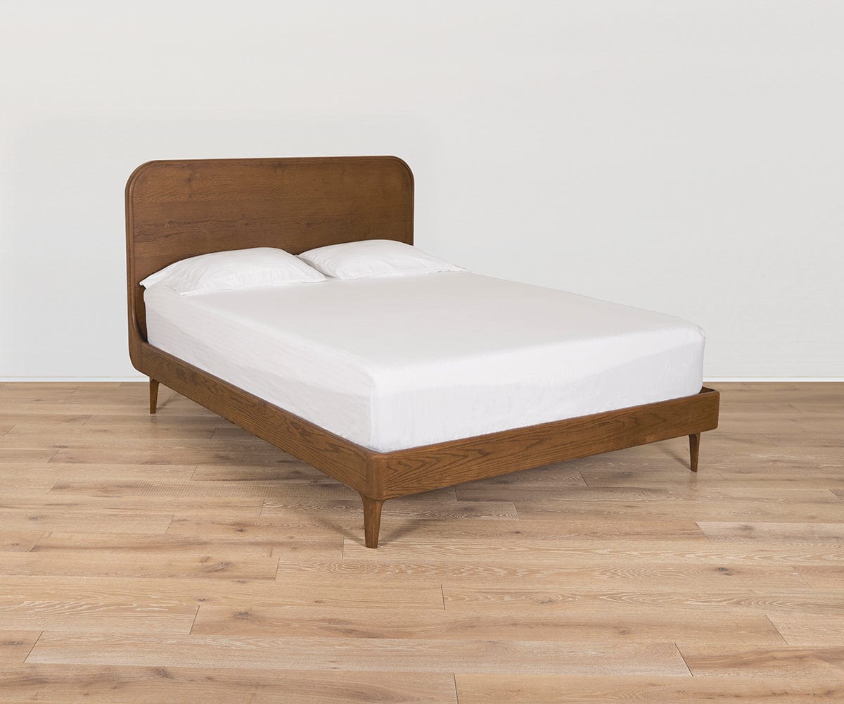 Aden Bed - Queen Size Platform Bed Frame with Headboard, Modern Wooden Bed for Bedroom - Perfect for Master Bedroom, Guest Room, and Small Spaces