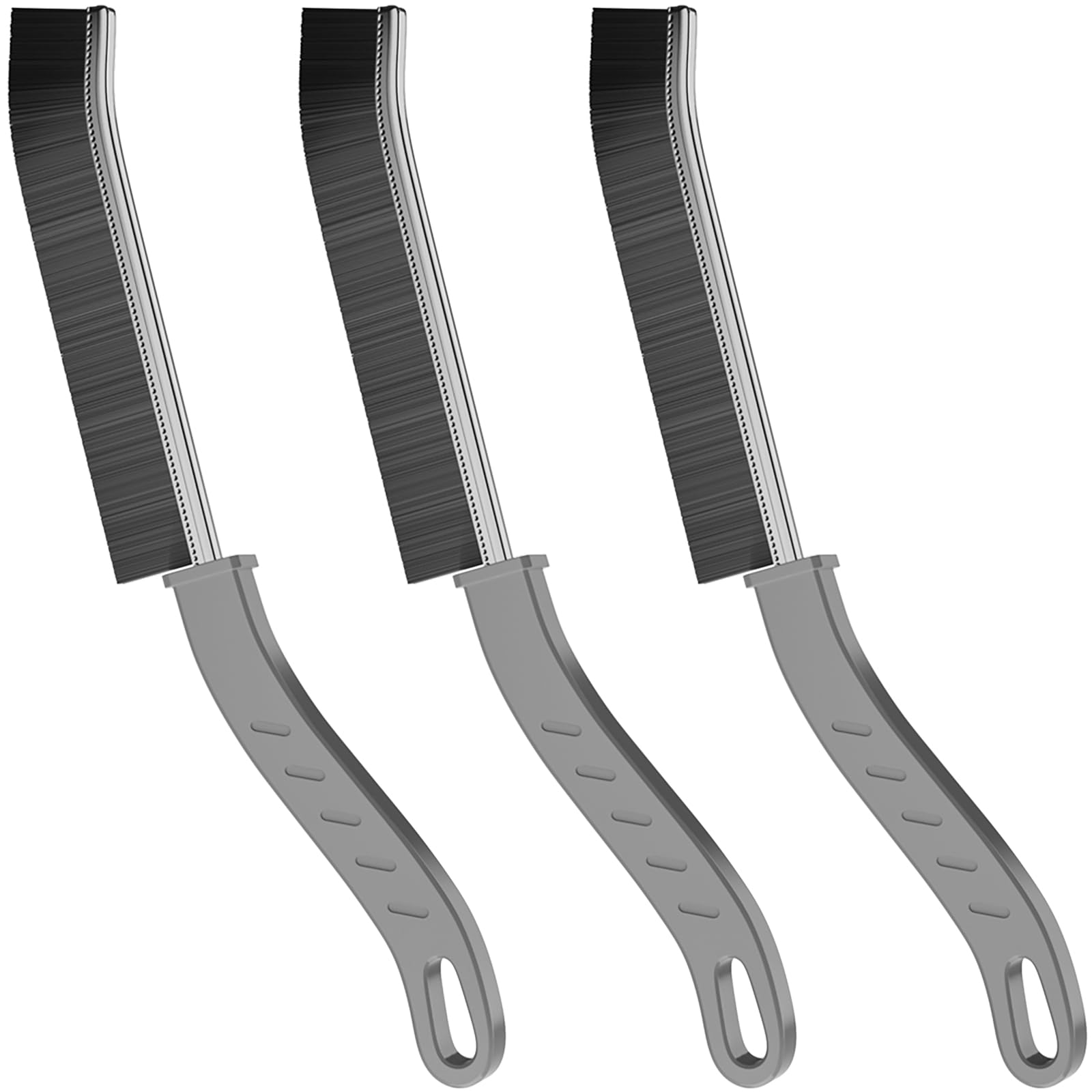 Hard Bristle Crevice Cleaning Brush Set - 3 Pack for Kitchen, Bathroom, Toilet, Bathtub, Sink & Window | Heavy Duty Gap & Grout Cleaning Tool | Perfect for Household Deep Cleaning & Hard-to-Reach Areas