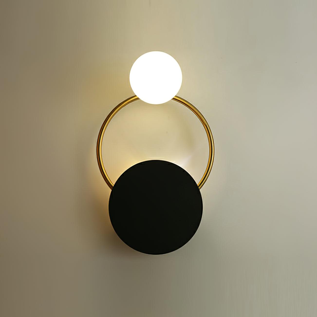 Modern Black Circular Rings Wall Lamp - Sleek LED Wall Light for Living Room, Bedroom, or Office Decor - Energy Efficient Indoor Lighting Fixture