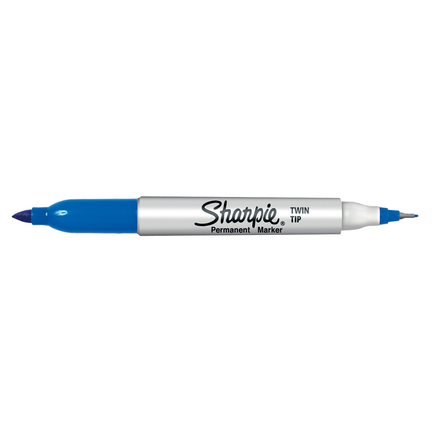 Sharpie Twin Tip Permanent Markers - Fine & Ultra-Fine Point Blue Markers (12 Pack) | Ideal for Office, School, Art Projects & Labeling