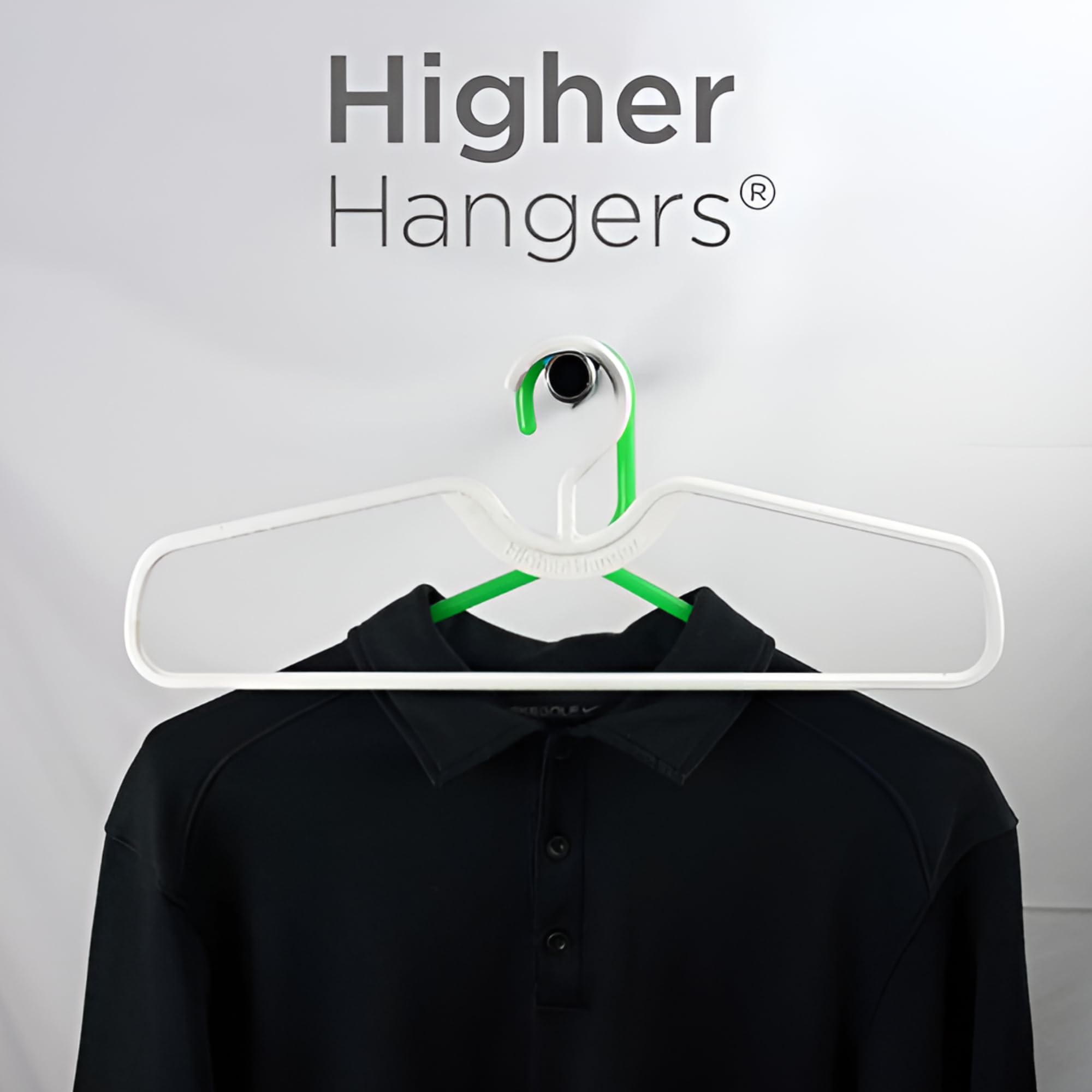 Higher Hangers 40-Pack Heavy Duty White Plastic Closet Organizers - 17 Inch Space Saving Clothes Hangers for Wrinkle-Free Storage | Perfect for Home, Apartment, Dorm, RV, Boat & Yacht Closet Organization