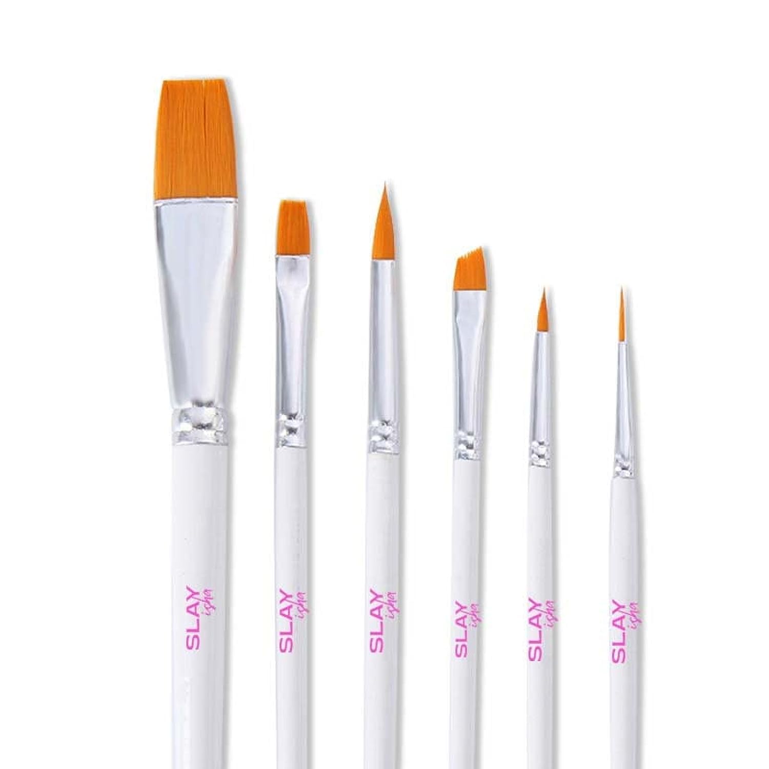 6-Piece Liner Brush Set for Watercolor, Hydra Liners & Face Painting - Ultra Precise Detailing Brushes for Professional Makeup Artists & Beginners (Perfect for Halloween, Cosplay & Special Effects)