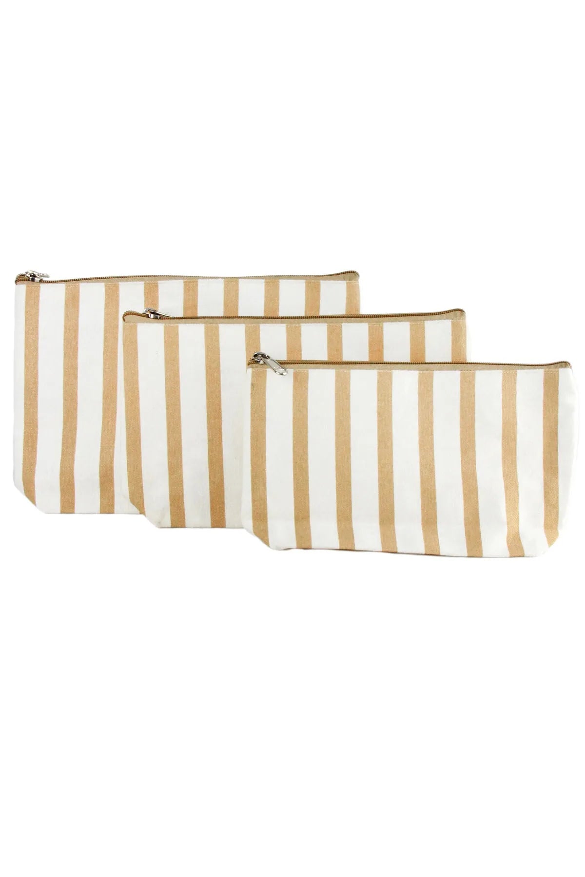 Striped Cosmetic Bag for Women - Waterproof Makeup Pouch Travel Organizer | Perfect for Gym, Travel, and Daily Essentials Storage