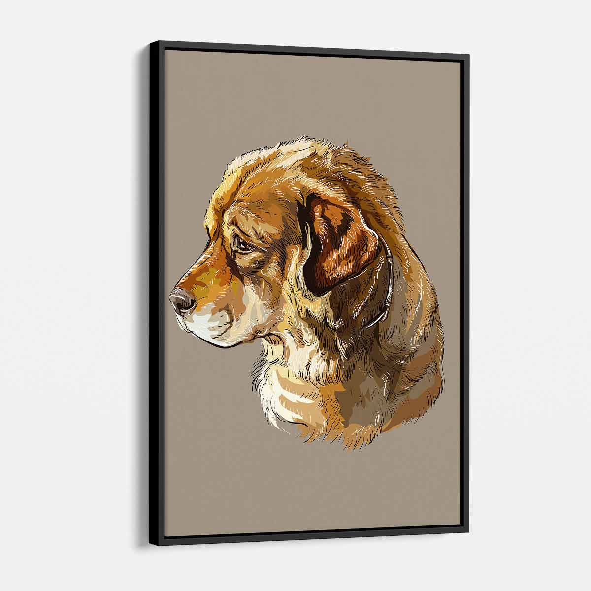 Brown Dog Wall Art Canvas Print - Modern Pet Decor for Living Room, Bedroom & Office - Perfect Gift for Dog Lovers
