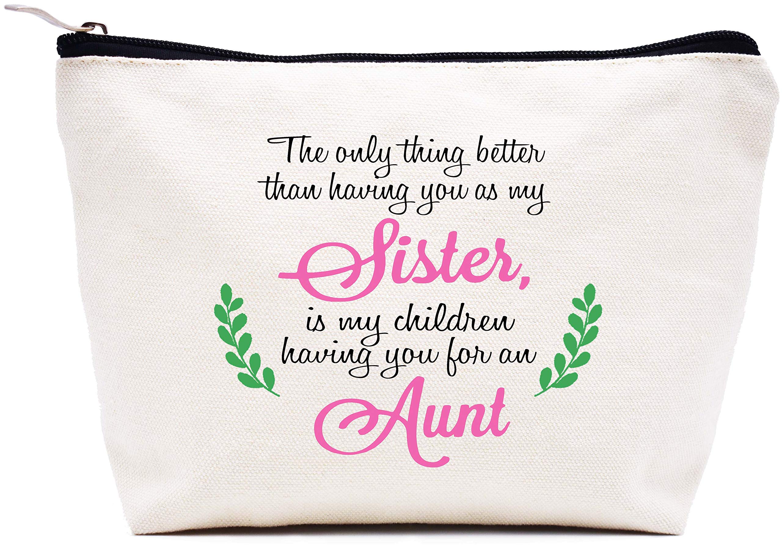 Premium Makeup Bag & Cosmetic Travel Pouch - Perfect Sister Gift, Pregnancy Announcement Present for Aunt-to-Be - Ideal for Birthday, Christmas, Mother's Day & Thanksgiving - Great for Travel, Daily Use & Special Occasions