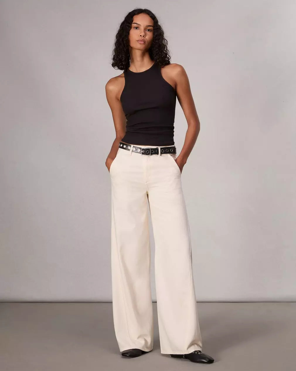 Featherweight Wide Leg Sofie Jean in Ecru - Comfortable & Stylish Women's Pants for Casual Wear & Office Outfits