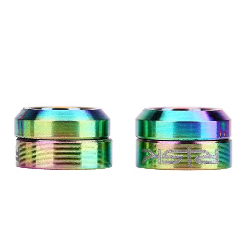 Dilwe 2 Pairs TC4 Titanium Headset Spacer & Front Brake Caliper Gasket Kit for Mountain Bike and Motorcycle - Durable Replacement Part for Smooth Braking Performance (Ideal for Off-Road Cycling and Motorcycle Maintenance)
