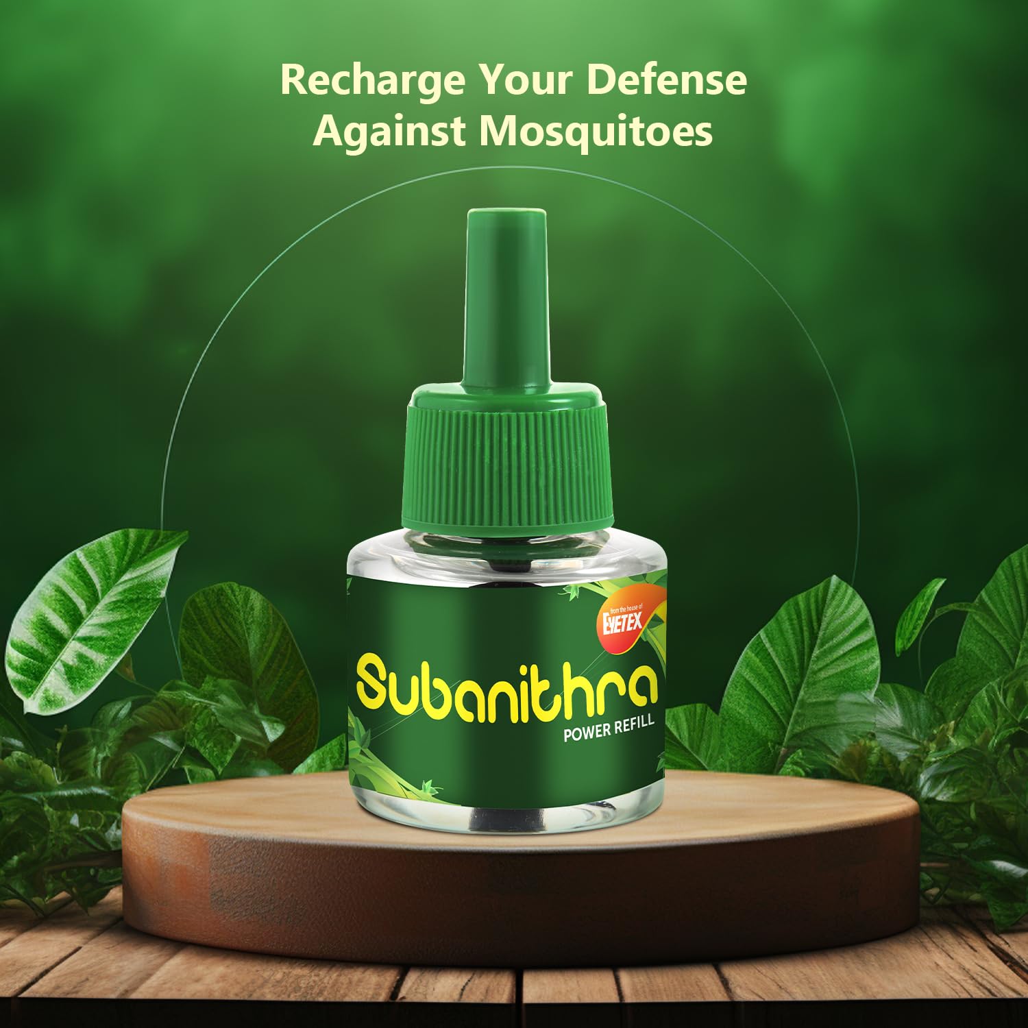 AVL Subanithra Herbal Mosquito Vaporizer Refill 45ml (4 Pack) - Natural Mosquito Repellent for Dengue, Malaria & Chikungunya Protection - Compatible with All Electric Vaporizer Machines - Ideal for Home, Bedroom, Outdoor & Travel Use
