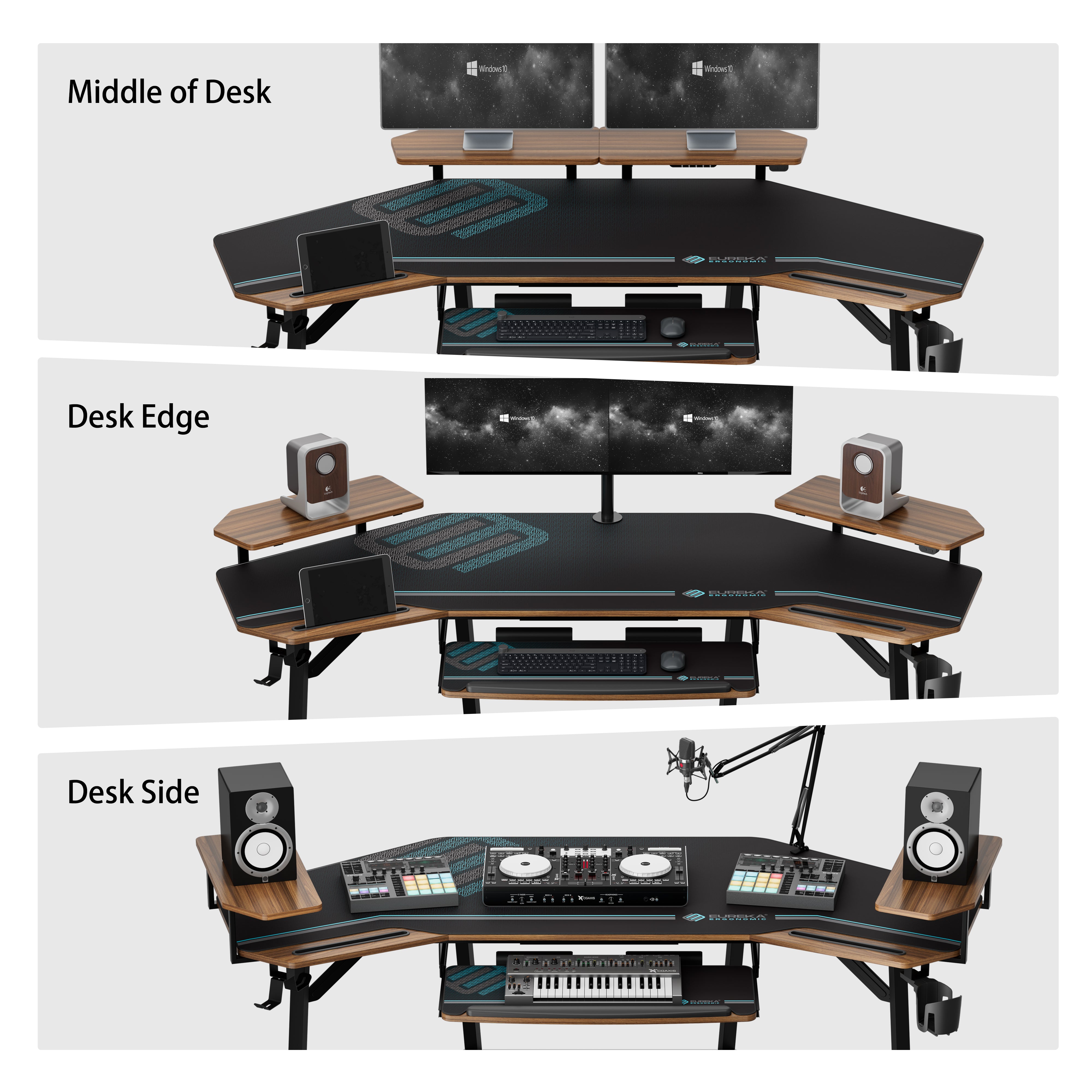 Aero Wing Shaped Studio Desk - 73x23 Inches Modern Office Desk for Home & Workspace - Perfect for Gaming, Study, and Professional Workstations