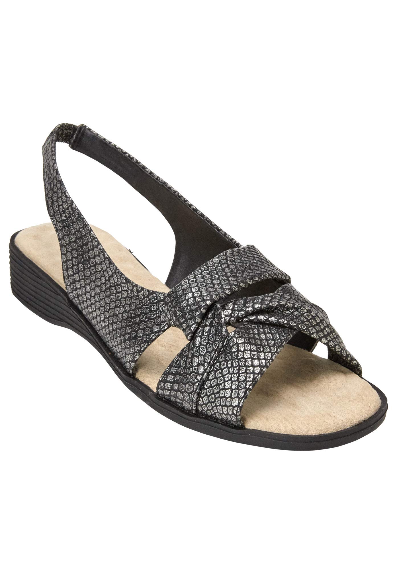 Comfortview Women's Wide Width Pearl Sandals - Stylish & Comfortable for Walking, Travel & Summer Outfits