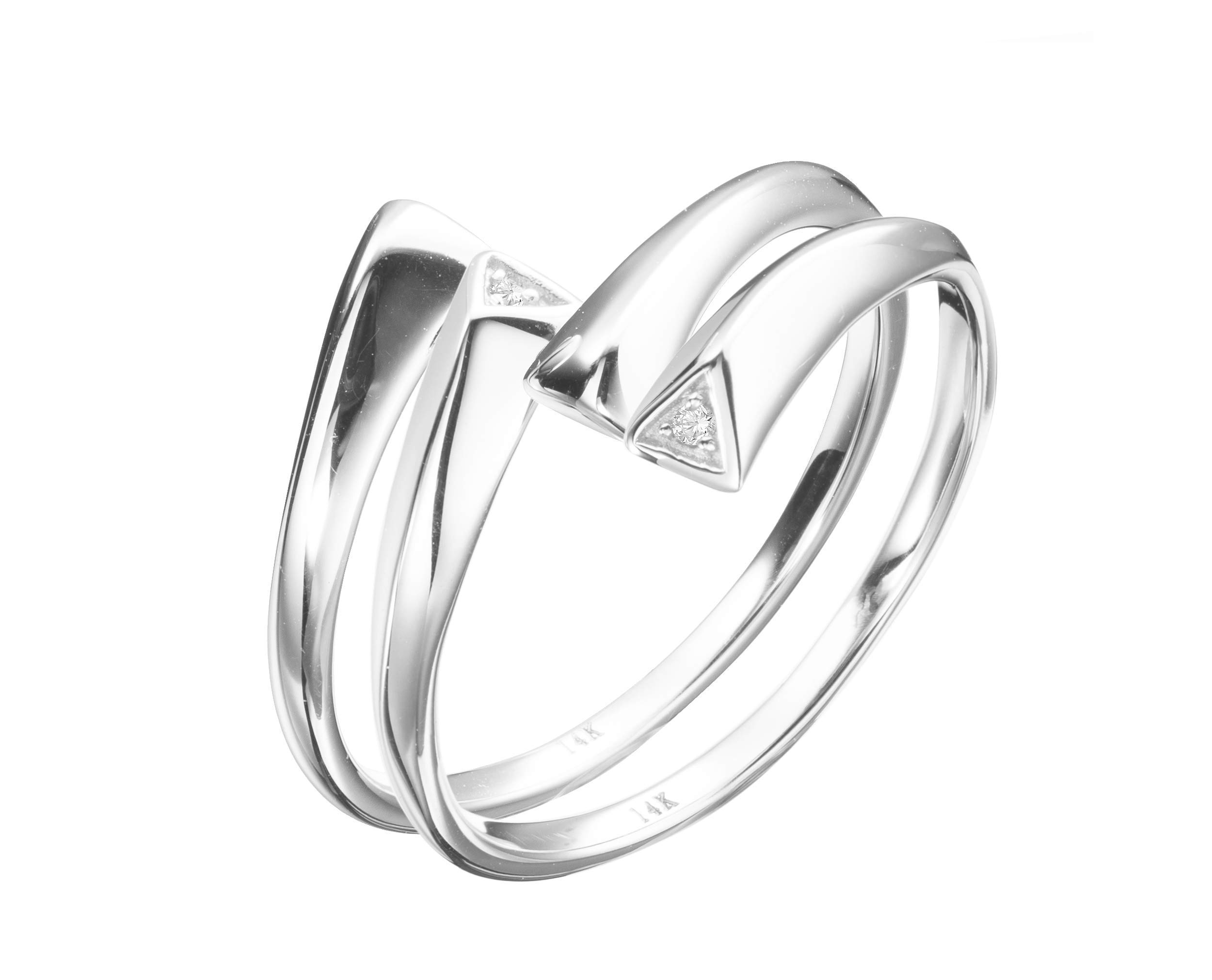 Majade 14K White Gold Bridal Set – Handmade Diamond Wedding Ring Set for Couples, Matching Minimalist Engagement Bands – Perfect for Proposals, Anniversaries & Romantic Occasions