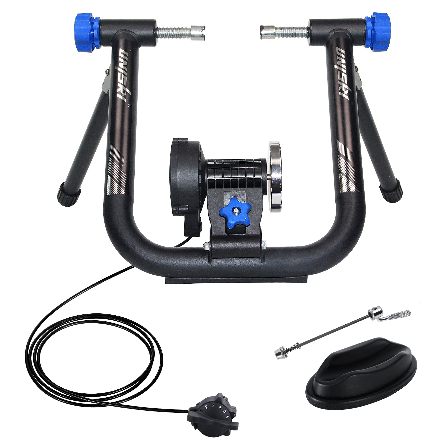 Unisky Indoor Bike Trainer Stand - Magnetic Resistance Exercise Bicycle Stand with Noise Reduction for 26-28 Inch & 700C Wheels - Perfect for Home Workouts, Cycling Training, and All-Weather Fitness