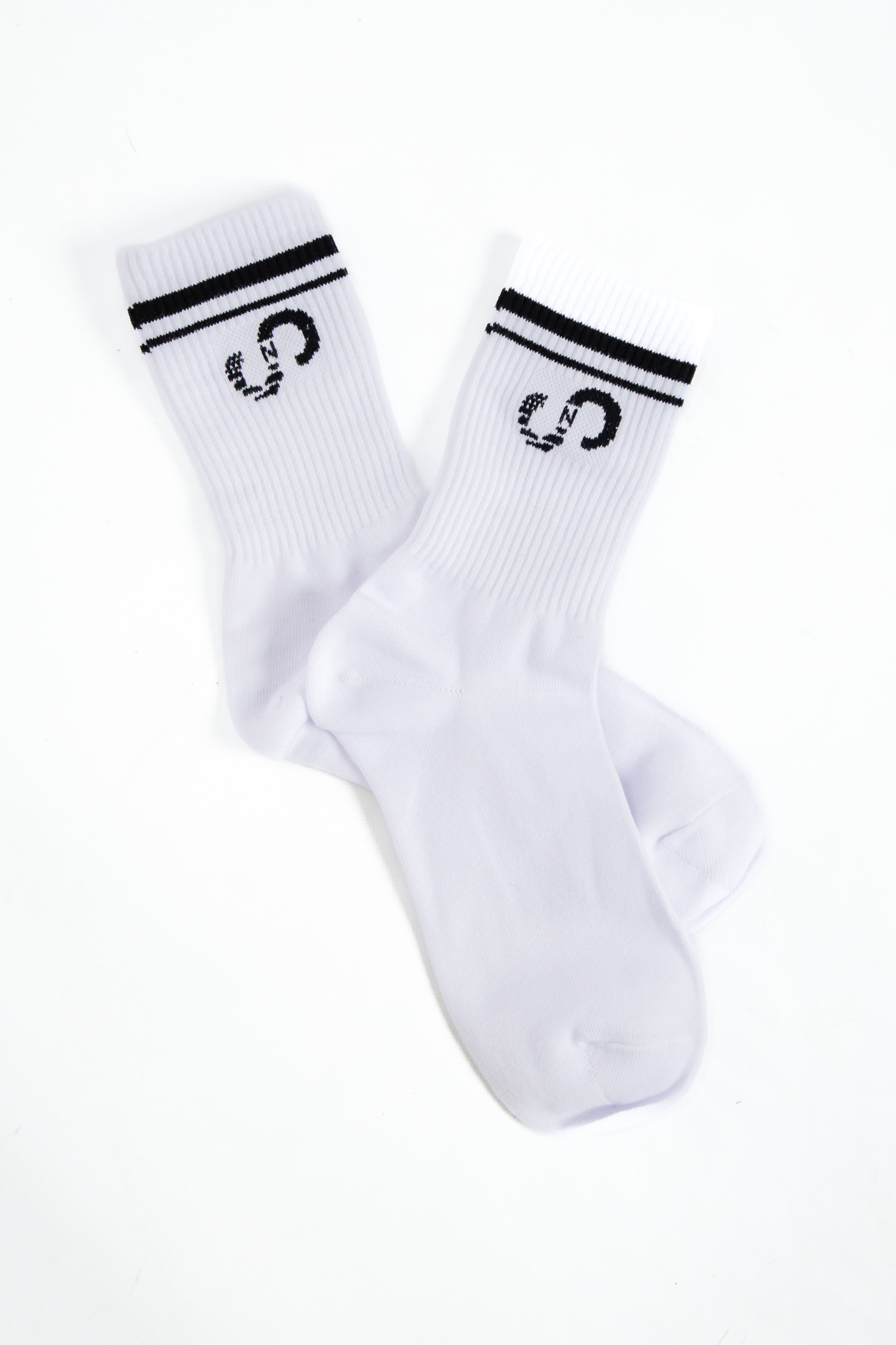 Premium Cotton Crew Socks for Men & Women - Comfortable White/Black Athletic Socks for Running, Gym & Everyday Wear