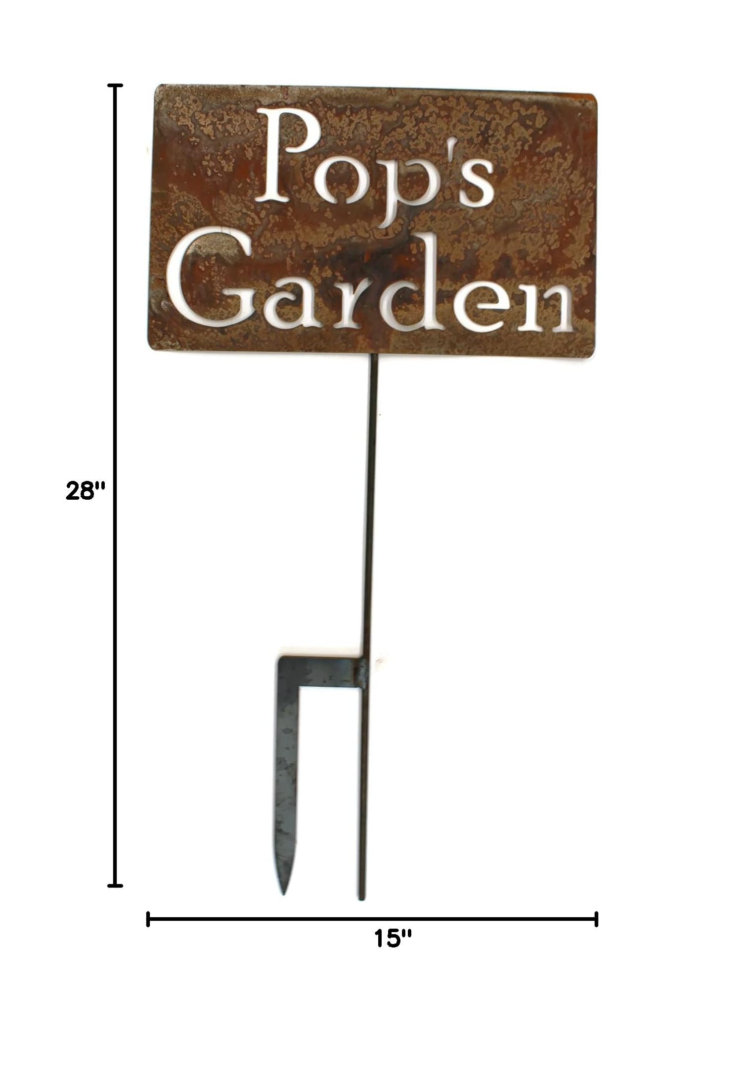 Personalized Family Name Gift - 20 to 33 Inch Tall Decorative Garden Stake for Outdoor Yard Decor (Pop's Garden, Large 28