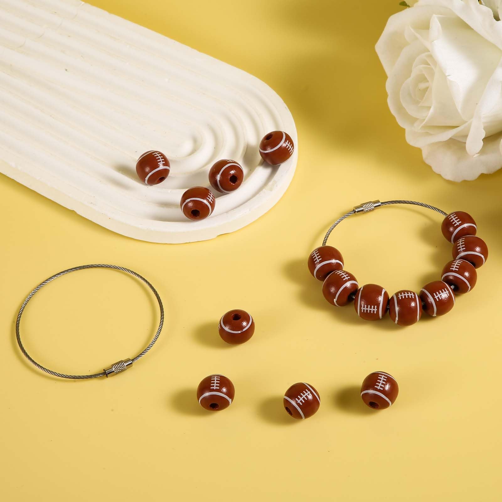 2pcs Sports Charms for Bogg Bag - Decorative Wooden Bead Accessories with Sports Ball Design - Compatible with Bogg Bags, Handbags & Beach Tote Bags - Perfect for Beach Outings, Gym Trips & Casual Styling