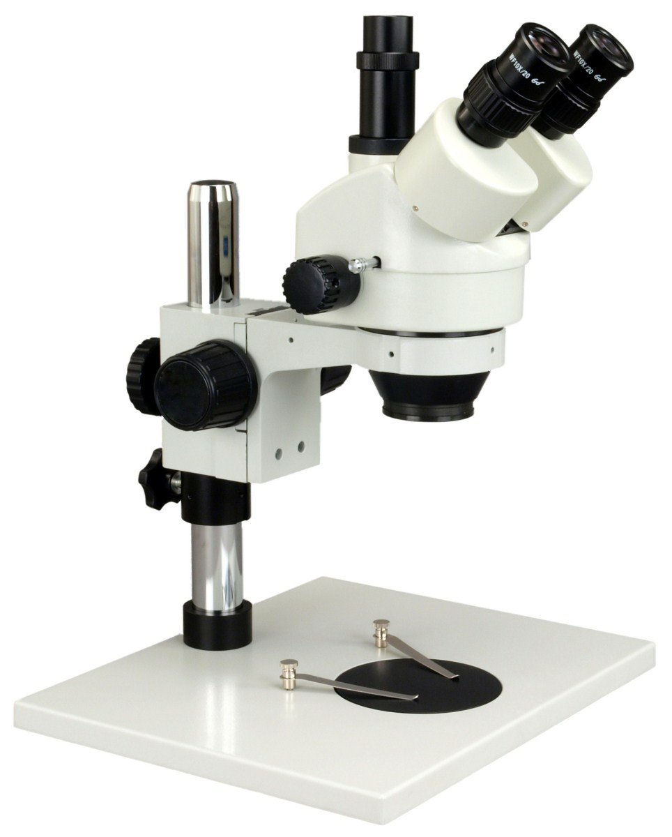 OMAX 7X-45X Trinocular Stereo Microscope with LED Ring Light for Lab & Research